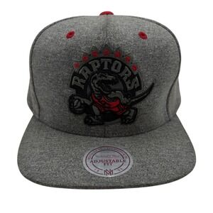 Mitchell & Ness Toronto Raptors Hat Mens Grey Red Snapback Hardwood Classics NBA